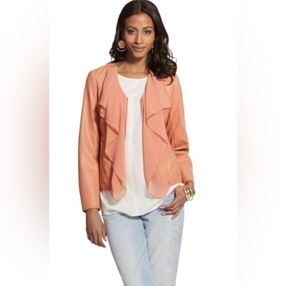 NWT Chicos Faux Leather Jacket (2 Styles in 1) - Size 2 / M